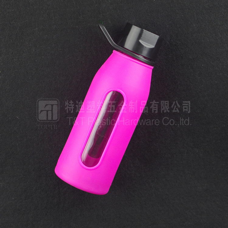 TT-T198 厚實玻璃杯帶硅膠套防摔
